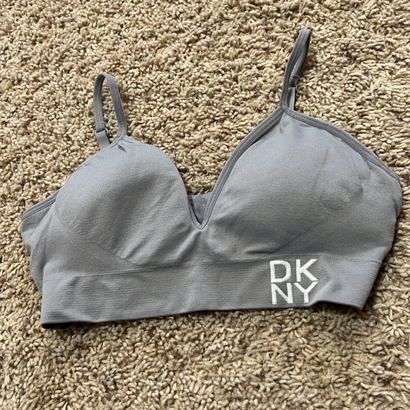 BRAND NEW DKNY light support sports bra in neutral gray - women’s L - Picture 2 of 4